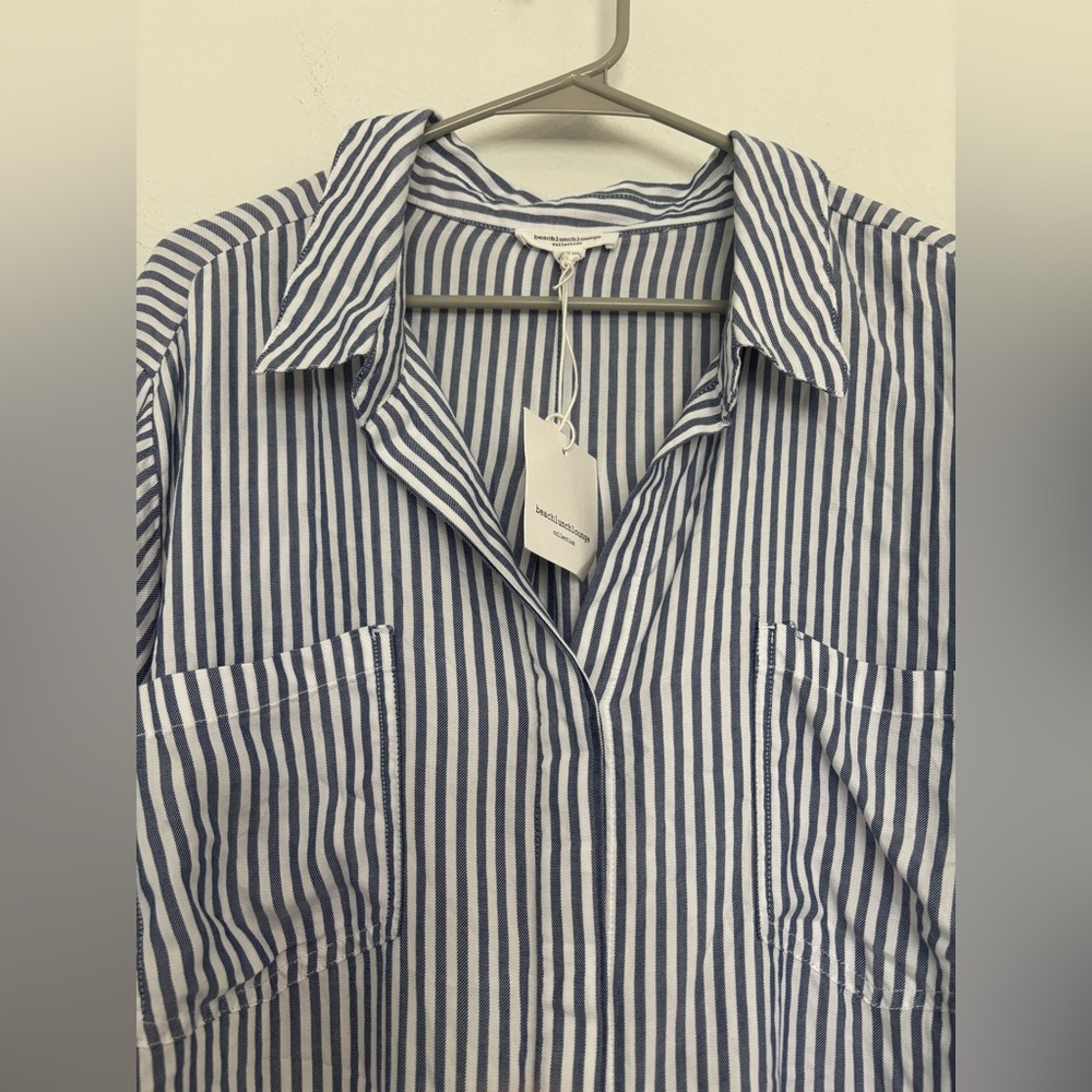 BEACH LUNCH LOUNGE NWT STRIPED BUTTON UP SHIRT SZ 3X - Picture 3 of 9